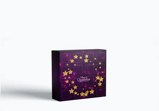 Boîtes d'emballage en papier de conception personnalisée Cadeau de chocolat de qualité alimentaire Cadeau de vacances 12 jours Compte à rebours de Noël Calendrier de l'Avent du Ramadan Boîte aveugle