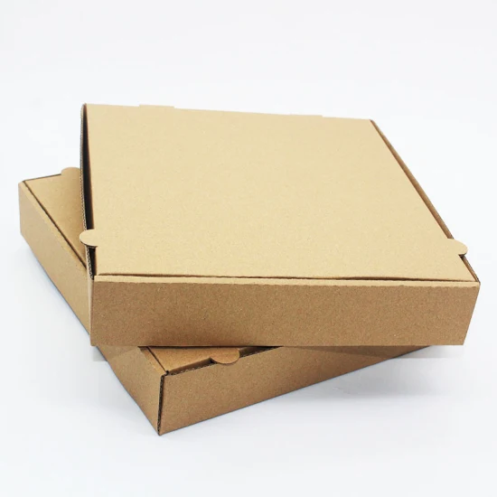Chine vente en gros personnalisée imprimée de bonne qualité toutes les tailles de papier kraft ondulé boîte d'emballage de pizza alimentaire avec logo